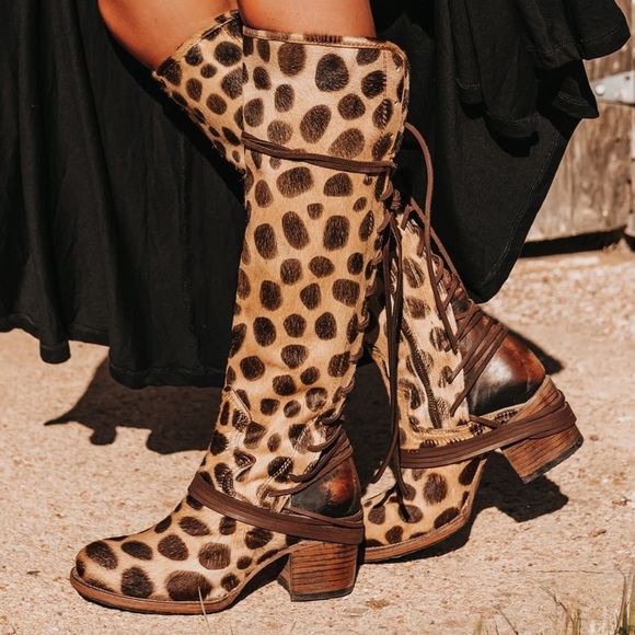 Freebird by Steven Shoes - FREEBIRD Coal Lace-Up Boot in Leopard